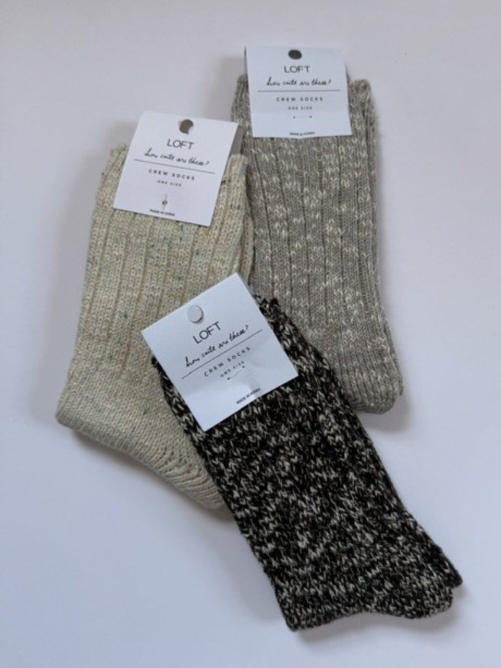 NWT LOFT Cozy Crew Socks – 3 Pair Bundle – MSRP $36